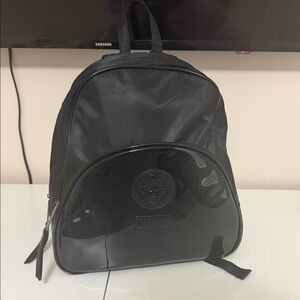 Versace Glossy Black Backpack for Men